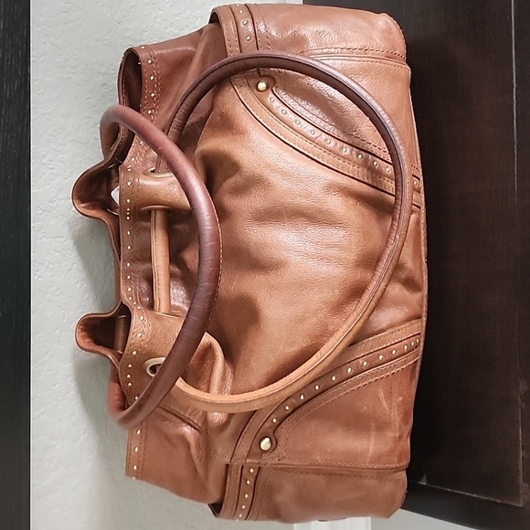 Cole Haan 100% Leather Brown Village Grommet Hobo Bag Medium Size - Picture 8 of 16